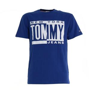T-SHIRT CON STAMPA FRONTALE TOMMY JEANS BLU